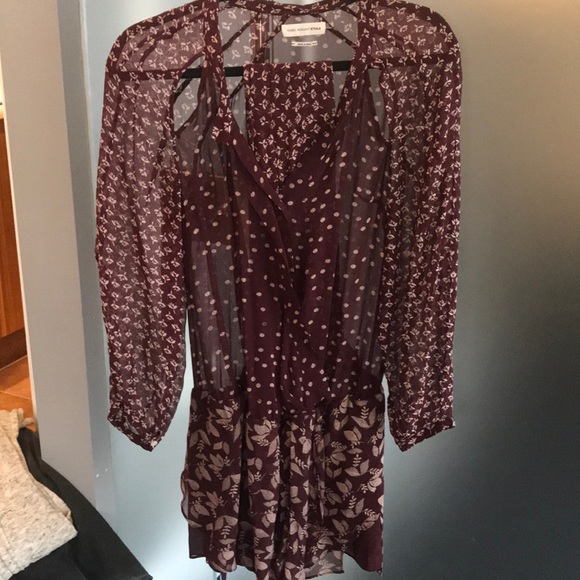 Isabel Marant Dresses & Skirts - Isabel Marant etoile burgundy print mini dress